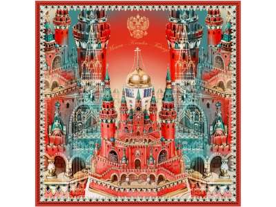 Платок Кремль - Москва - Фаберже под нанесение логотипа