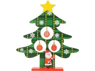 Декоративная елочка c игрушками и Дедом Морозом под нанесение логотипа