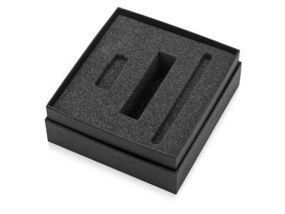 Коробка с ложементом Smooth M для зарядного устройства, ручки и флешки под нанесение логотипа