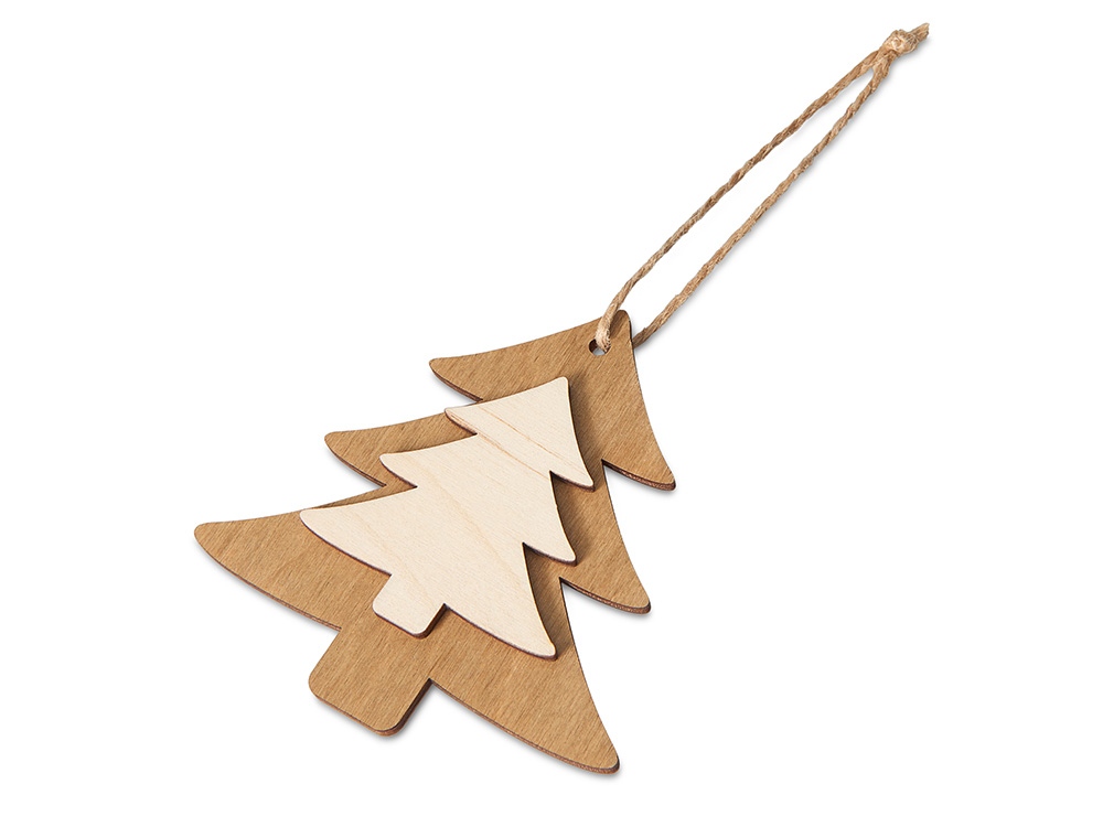 Деревянная подвеска на елку «Firtree» с логотипом, рис. 1 — Новогодние игрушки BIZGIFT