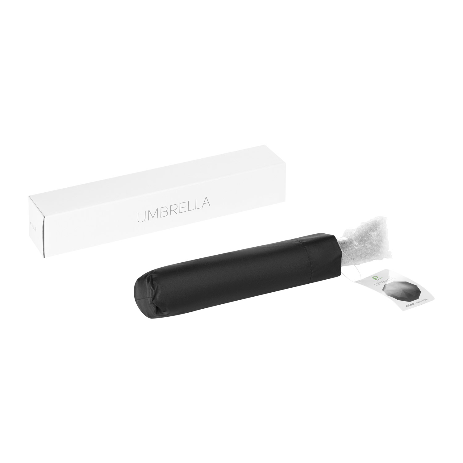 Зонт складной Леванте (Levante), черный с логотипом, рис. 15 — Складные зонты BIZGIFT