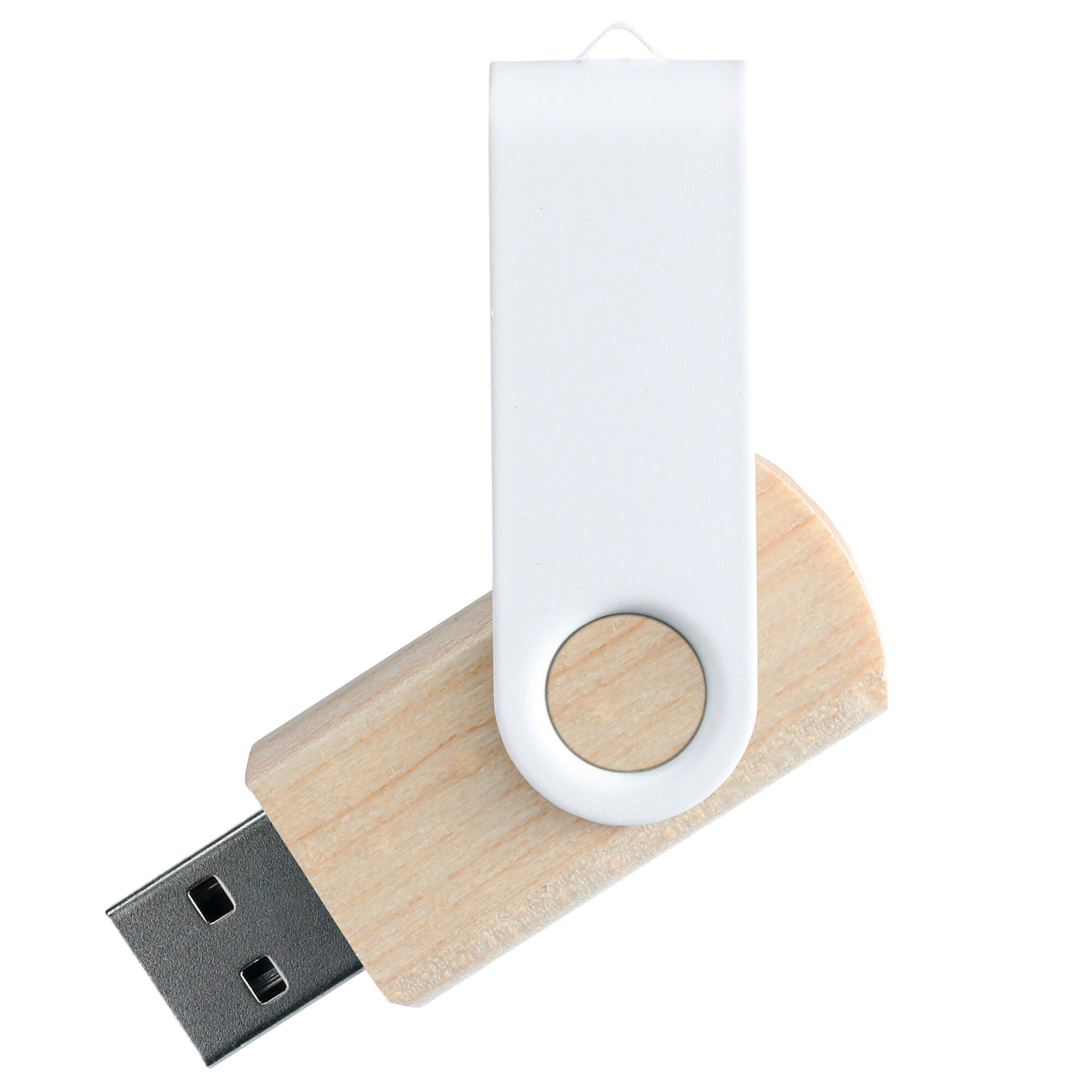 Флешка TWIST WOOD COLOR Светлое дерево с белым 4014.31.07.4ГБ с логотипом, рис. 1 — Деревянные флешки BIZGIFT