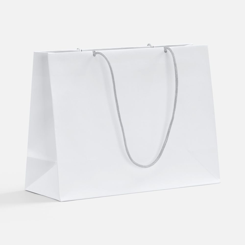 Пакет бумажный Pacote, M, белый с логотипом, рис. 1 — Пакеты с логотипом BIZGIFT