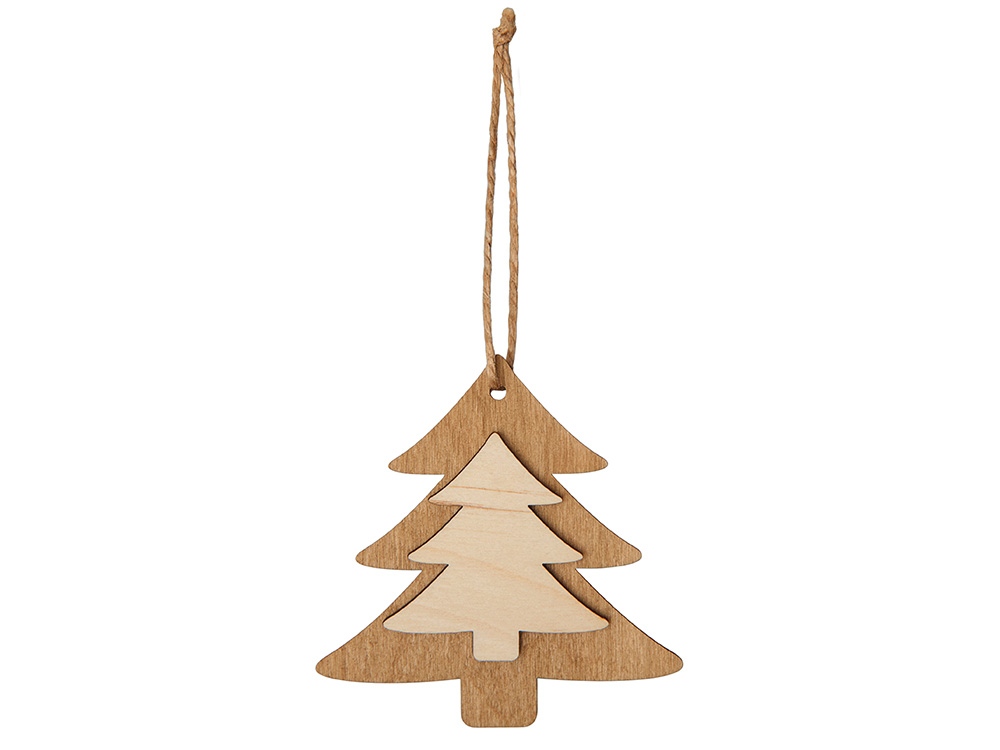 Деревянная подвеска на елку «Firtree» с логотипом, рис. 2 — Новогодние игрушки BIZGIFT