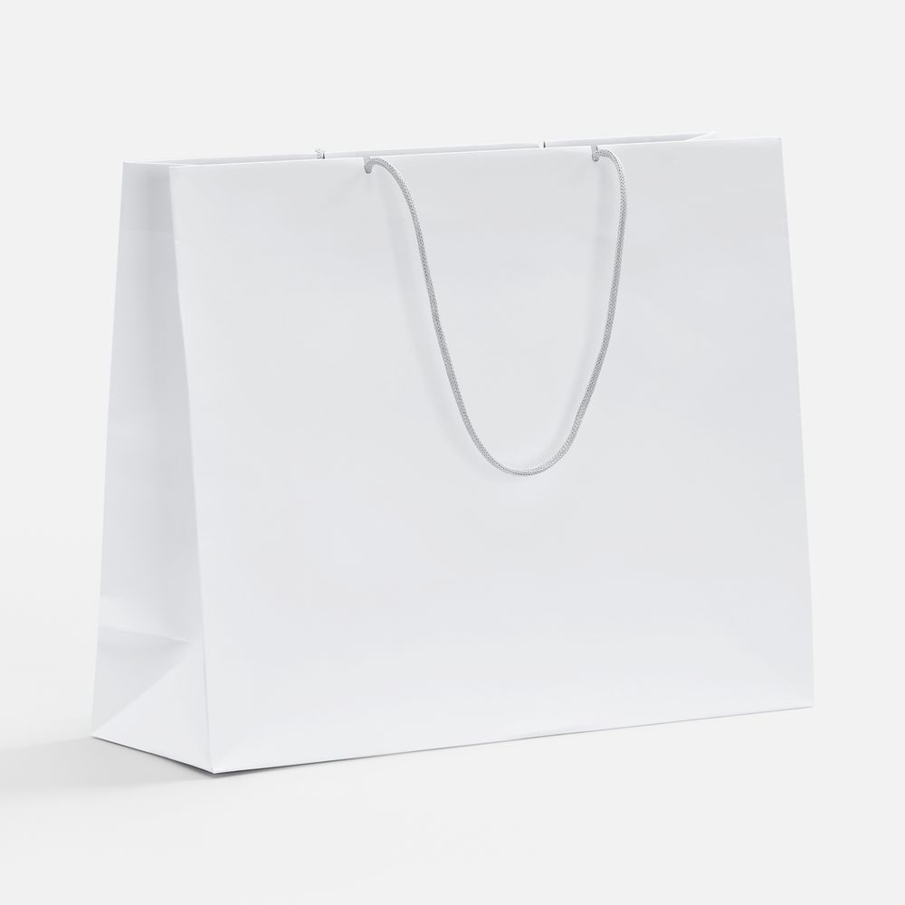 Пакет бумажный Pacote, L, белый с логотипом, рис. 1 — Пакеты с логотипом BIZGIFT