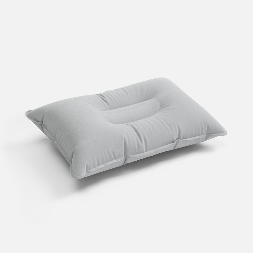 Надувная подушка Pillowish, серая с логотипом, рис. 2 — Для путешествий BIZGIFT