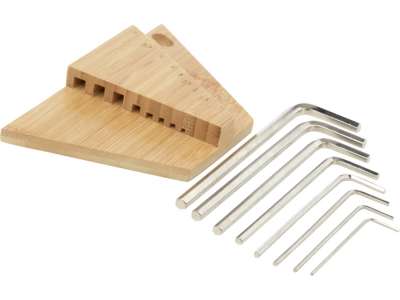 Набор инструментов Allen с шестигранным ключом из бамбука под нанесение логотипа
