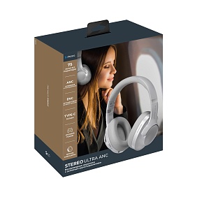 Беспроводные накладные наушники Stereo Ultra ANC, BT 5.4, ANC/ENC, 500мАч с логотипом, рис. 6 — Гаджеты (Электроника) BIZGIFT