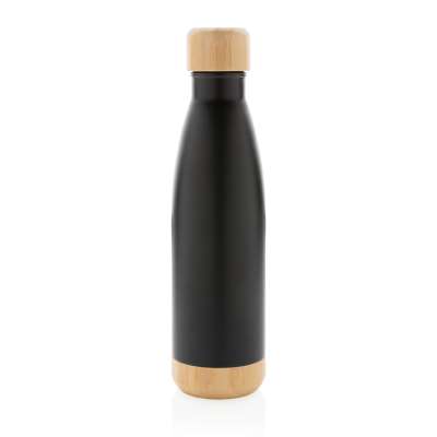 Вакуумная бутылка из нержавеющей стали и бамбука, 520 мл под нанесение логотипа