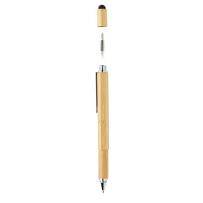 Многофункциональная ручка 5 в 1 Bamboo под нанесение логотипа