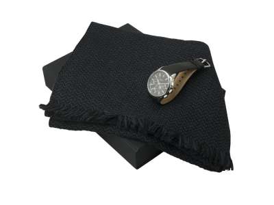 Подарочный набор Celso: шарф, хроногаф под нанесение логотипа