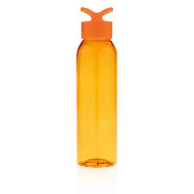 Герметичная бутылка для воды из AS-пластика, оранжевая под нанесение логотипа