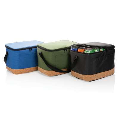 Двухцветная сумка-холодильник Impact XL из RPET AWARE™ и натуральной пробки под нанесение логотипа