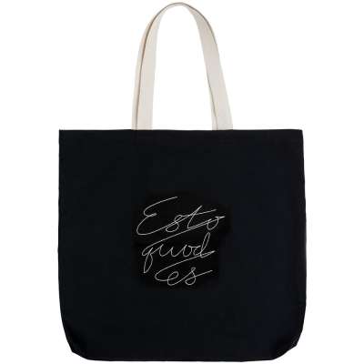 Холщовая сумка с вышивкой Esto Quod Es под нанесение логотипа