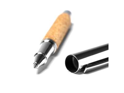 Ручка роллер из натуральной пробки и металла SUVER под нанесение логотипа
