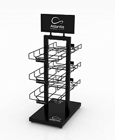 Стойка настольная_ATLANTIS BLACK RETAIL DOUBLE SIDE DISPLAY  с логотипом, рис. 1 —  BIZGIFT
