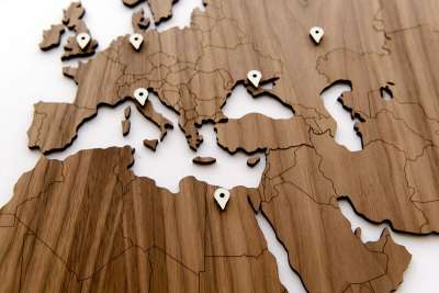 Деревянная карта мира World Map Wall Decoration Exclusive под нанесение логотипа