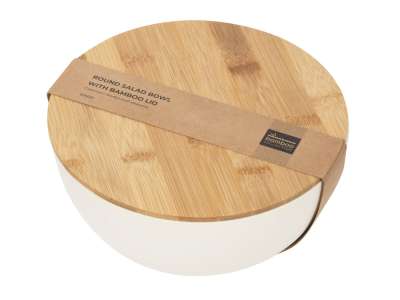 Салатник из натуральных волокон с бамбуковой крышкой Bowl под нанесение логотипа