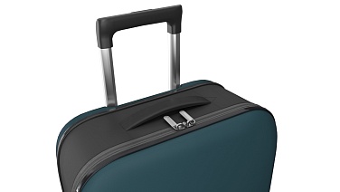 Чемодан складной Rollink Vega II 55x40x20 см, 2 колеса, сине-зеленый с логотипом, рис. 10 — Чемоданы BIZGIFT