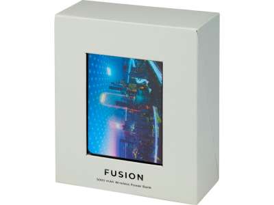 Беспроводной внешний аккумулятор Fusion, 5000 mAh под нанесение логотипа