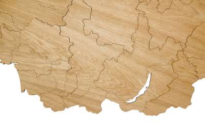 Деревянная карта России под нанесение логотипа