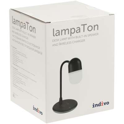 Лампа с колонкой и беспроводной зарядкой lampaTon под нанесение логотипа
