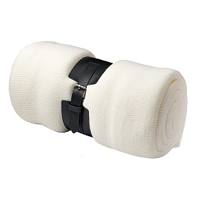 Плед  "Belt"; белый; 130 х 180 см; 100% акрил,  с ремнем с логотипом, рис. 2 — Пледы BIZGIFT