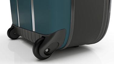 Чемодан складной Rollink Vega II 55x40x20 см, 2 колеса, сине-зеленый с логотипом, рис. 11 — Чемоданы BIZGIFT