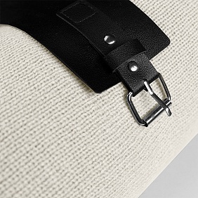 Плед  "Belt"; белый; 130 х 180 см; 100% акрил,  с ремнем с логотипом, рис. 4 — Пледы BIZGIFT