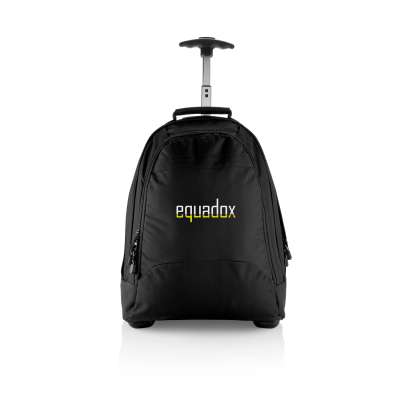Рюкзак на колесах Business, черный под нанесение логотипа
