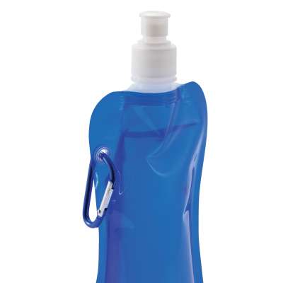 Складная бутылка для воды, 400 мл, синий под нанесение логотипа