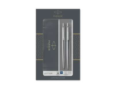 Набор Parker Jotter Core Stainless Steel CT ручка шариковая, карандаш механический под нанесение логотипа