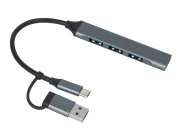 USB-хаб Link с коннектором 2-в-1 USB-C и USB-A, 2.0/3.0 фото