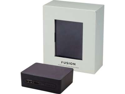 Беспроводной внешний аккумулятор Fusion, 10000 mAh под нанесение логотипа