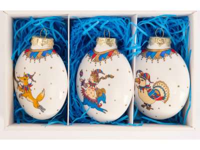 Набор новогодникх шаров, 3 шт под нанесение логотипа