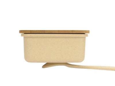 Ланч-бокс Lunch из пшеничного волокна с бамбуковой крышкой под нанесение логотипа
