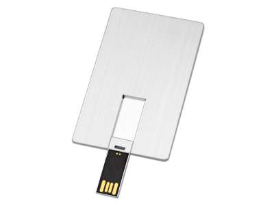 USB-флешка на 16 Гб Card Metal в виде металлической карты под нанесение логотипа