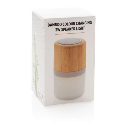 Беспроводная колонка Bamboo, меняющая цвет, 3 Вт под нанесение логотипа