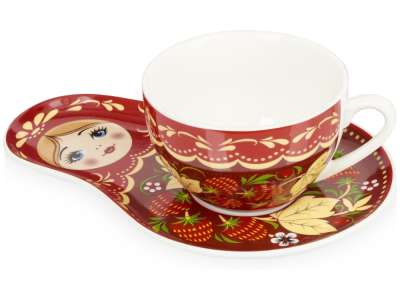 Подарочный набор: чайная пара, чай Глинтвейн под нанесение логотипа