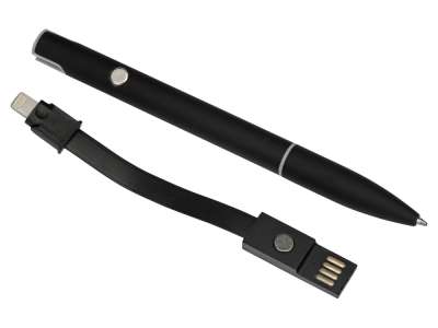 Ручка металлическая шариковая Connect с кабелем USB 2 в 1 под нанесение логотипа
