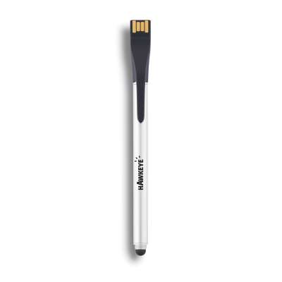 Ручка-стилус Point | 01 с флешкой на 4 ГБ, черный под нанесение логотипа