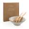 Керамическая салатница Ukiyo с бамбуковыми приборами под нанесение логотипа