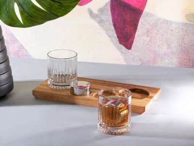 Набор для виски и коктейлей на подставке из дуба Savour под нанесение логотипа