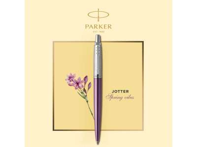 Ручка шариковая Parker Jotter Victoria Violet Chrome CT под нанесение логотипа
