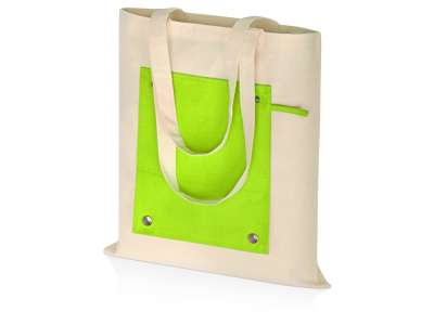 Складная хлопковая сумка для шопинга Gross с карманом, 180 г/м2 под нанесение логотипа