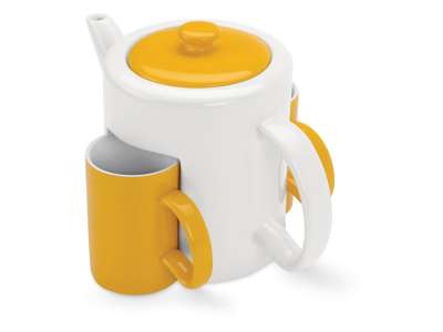 Набор: чайник, 2 чашки Триптих под нанесение логотипа