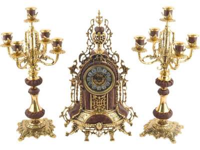 Композиция Герцог Альба: интерьерные часы с подсвечниками под нанесение логотипа