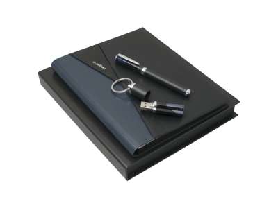 Подарочный набор Lapo: папка А4, USB-флешка на 16 Гб, ручка роллер под нанесение логотипа