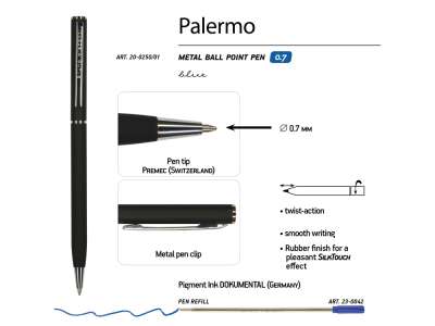 Ручка металлическая шариковая Palermo под нанесение логотипа