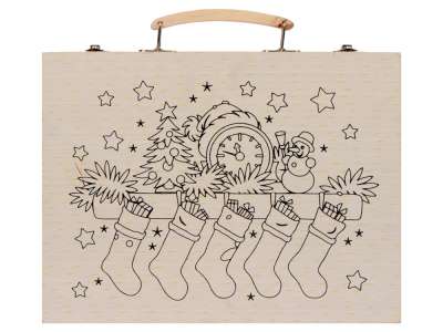 Набор для рисования в чемодане с рождественским рисунком под нанесение логотипа